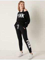 Victoria's Secret PINK Pure Black Fleece Lounge Jogger - Image 3 of 5