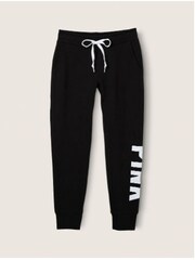 Victoria's Secret PINK Pure Black Fleece Lounge Jogger - Image 4 of 5