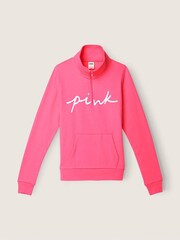 Victoria's Secret PINK Capri Pink Script Logo Everyday Lounge Perfect QuarterZip Fleece - Image 3 of 4