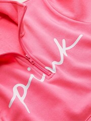 Victoria's Secret PINK Capri Pink Script Logo Everyday Lounge Perfect QuarterZip Fleece - Image 4 of 4