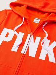 Victoria's Secret PINK Bright Tomato Classic Logo Everyday Lounge Perfect FullZip Jacket - Image 3 of 3