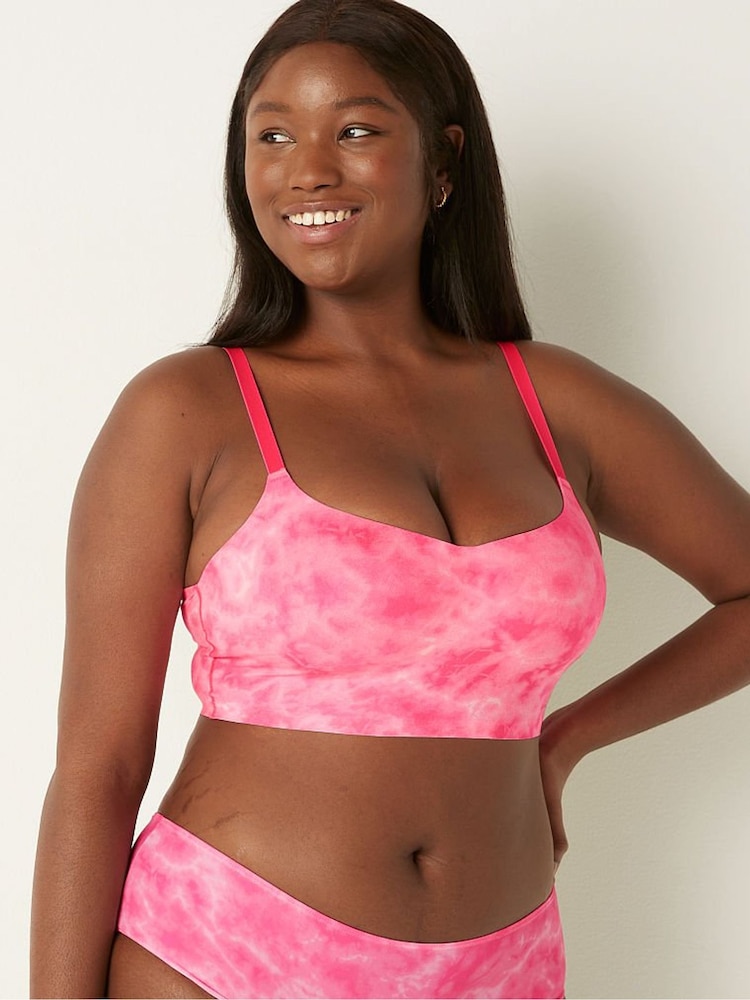 Victoria's Secret PINK Tie Dye Daisy Pink Smooth Lightly Lined Bralette - Image 1 of 4 Victoria's Secret PINK Tie Dye Daisy Pink Smooth Lightly Lined Bralette - Image 1 of 4