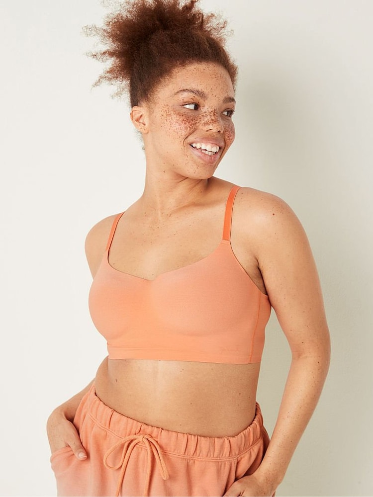 Victoria's Secret PINK Coral Cream Orange Smooth Lightly Lined Bralette - Image 1 of 4