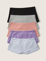 Victoria's Secret PINK Basic Black Cotton Multipack Short Knickers - Image 1 of 1
