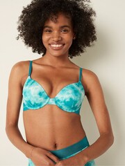 Victoria's Secret PINK Tie Dye Blue Smooth Lightly Lined T-Shirt Bra - Image 1 of 6