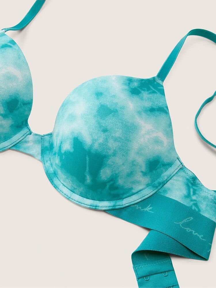 Victoria's Secret PINK Tie Dye Blue Smooth Lightly Lined T-Shirt Bra - Image 6 of 6