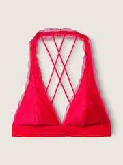 Victoria's Secret PINK Red Pepper Lace Strappy Back Halterneck Bralette - Image 3 of 4