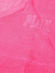 Victoria's Secret PINK Capri Pink Varsity Terry V Neck Sweatshirt - Image 5 of 5