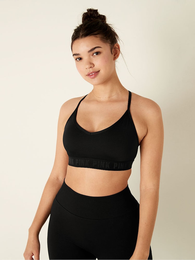 Victoria's Secret PINK Black Lightly Lined Low Impact Sports Bra - Image 2 of 4