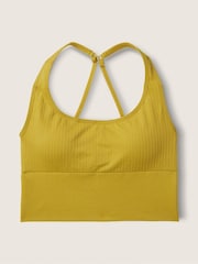 Victoria's Secret PINK Golden Pear Yellow Seamless Lightly Lined Low Impact Sport Crop Top - Image 2 of 2