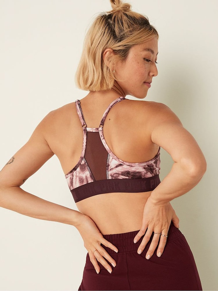 Victoria's Secret PINK Tie Dye Sheer Pink Lightly Lined Low Impact Sports Bra - Image 2 of 4 Victoria's Secret PINK Tie Dye Sheer Pink Lightly Lined Low Impact Sports Bra - Image 2 of 4