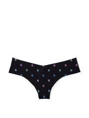 Victoria's Secret Rainbow Monogram Black Smooth No Show Thong Panty - Image 3 of 3