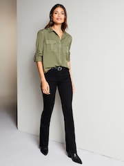 Lipsy Khaki Green TENCEL™ Pocket Shirt - Image 3 of 4