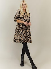 Style Cheat Neutral Tiered Jersey Dress - Image 3 of 4