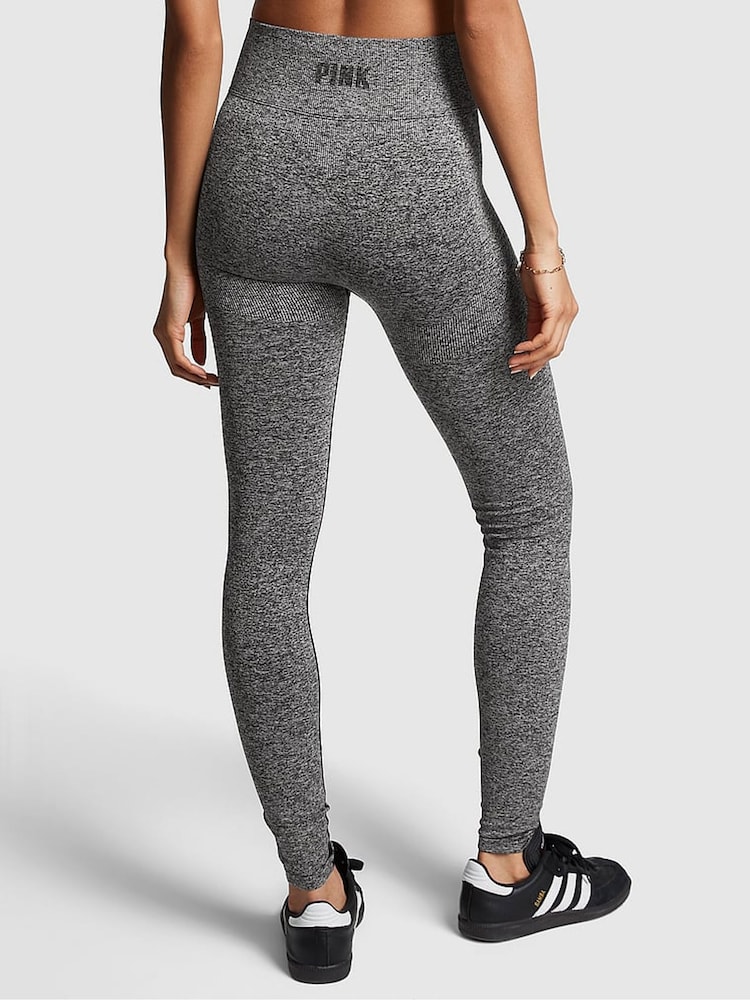 Victoria's Secret PINK Pure Black Marl Logo Legging - Image 2 of 4