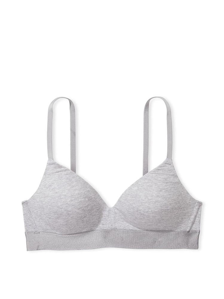 Victoria's Secret PINK Medium Heather Grey Non Wired Lightly Lined Cotton Bra - Image 7 of 7