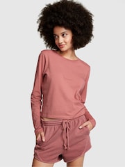 Victoria's Secret PINK Soft Begonia Pink Fleece Elevated Fleece Short - Image 1 of 4
