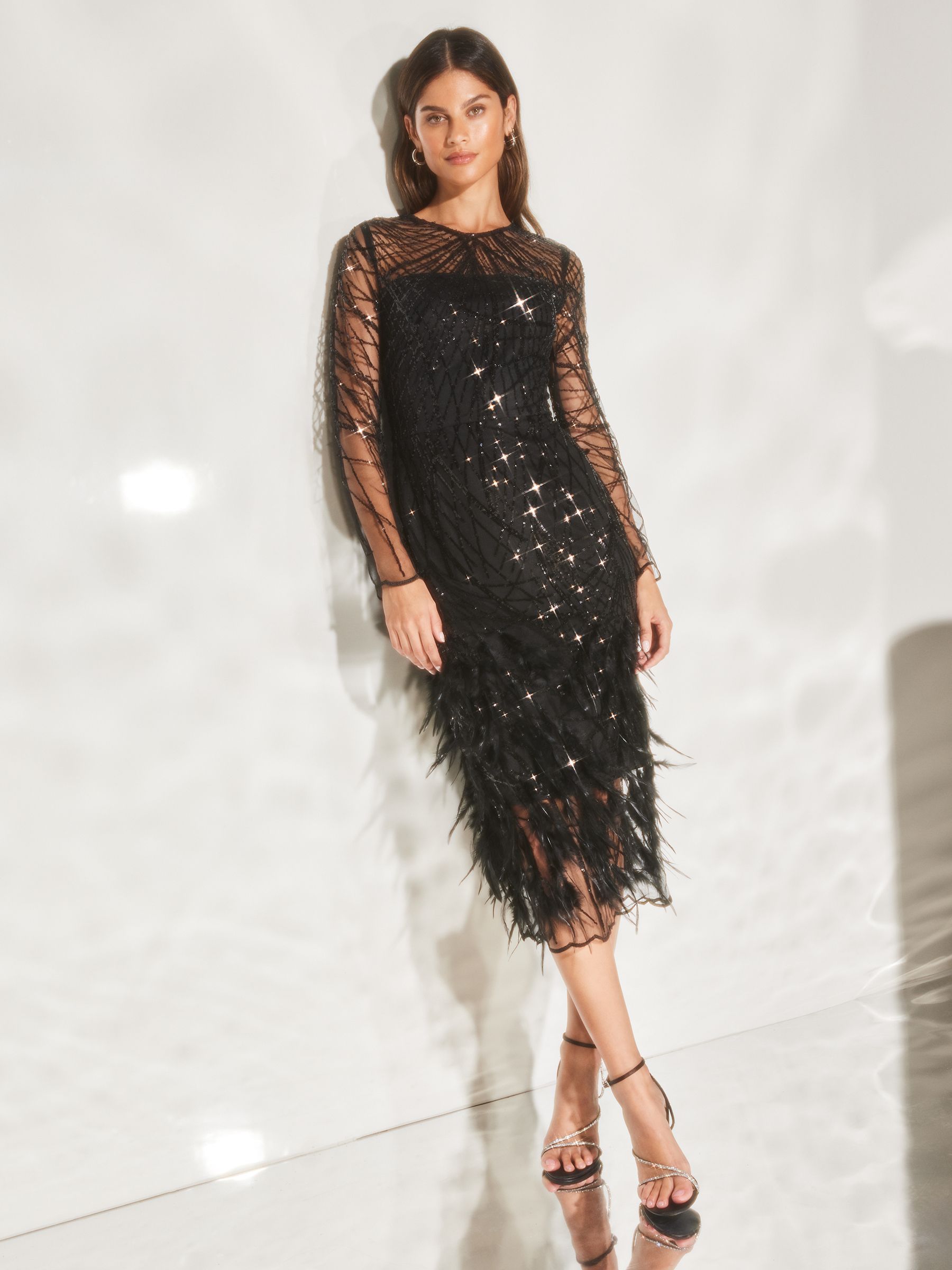 Calvin klein feather dress outlet
