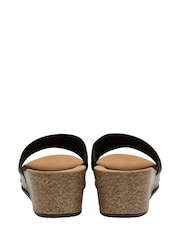 Dunlop Black Ladies Open Toe Espadrille Wedge - Image 3 of 4