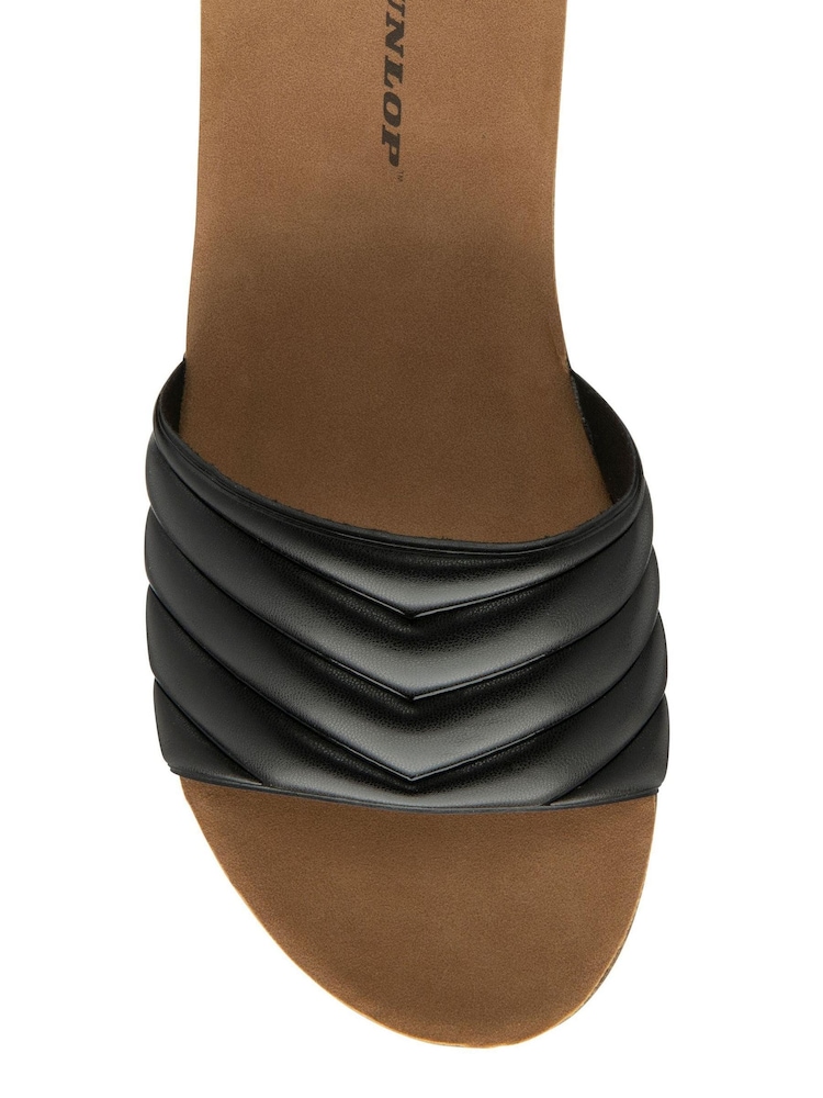 Dunlop Black Ladies Open Toe Espadrille Wedge - Image 4 of 4