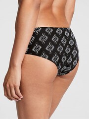 Victoria's Secret PINK Pure Black Script Print Hipster Period Pant Knickers - Image 2 of 3
