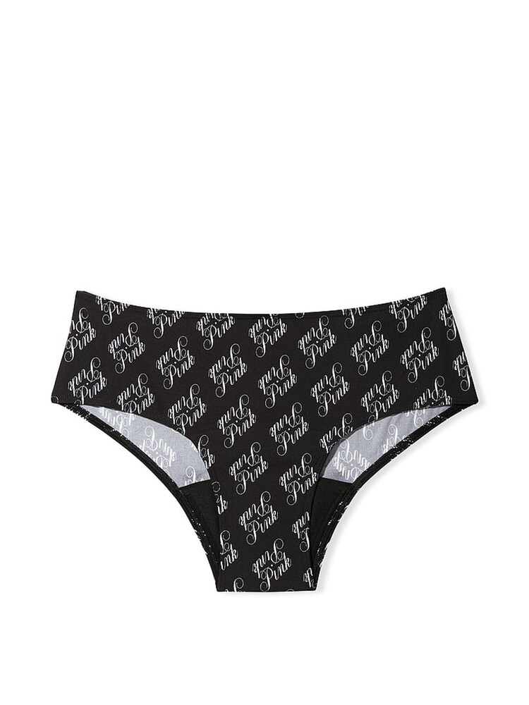 Victoria's Secret PINK Pure Black Script Print Hipster Period Pant Knickers - Image 3 of 3