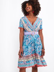 Joe Browns Blue Perfect Pom Pom Dress - Image 3 of 5
