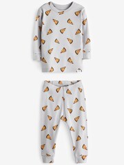Gap Grey Pizza Print Long Sleeve Pyjama Set - Image 1 of 1
