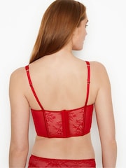 Victoria's Secret Lipstick Red Lace Unlined Corset Bra Top - Image 2 of 4