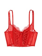 Victoria's Secret Lipstick Red Lace Unlined Corset Bra Top - Image 4 of 4