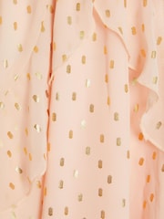 Quiz Blush Pink Foil Chiffon Skater Dress - Image 6 of 6