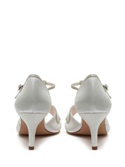 Rainbow Club Ivory Wedding Harlow Shimmer Satin T-Bar Bridal Court Shoes - Image 2 of 4