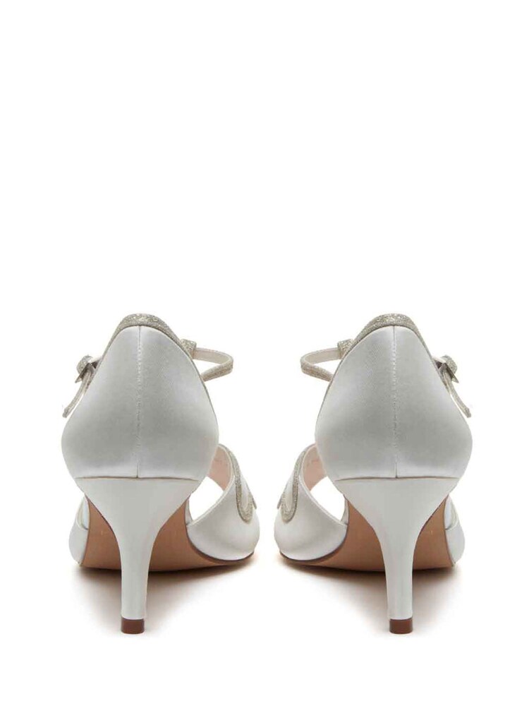 Rainbow Club Ivory Wedding Harlow Shimmer Satin T-Bar Bridal Court Shoes - Image 2 of 4