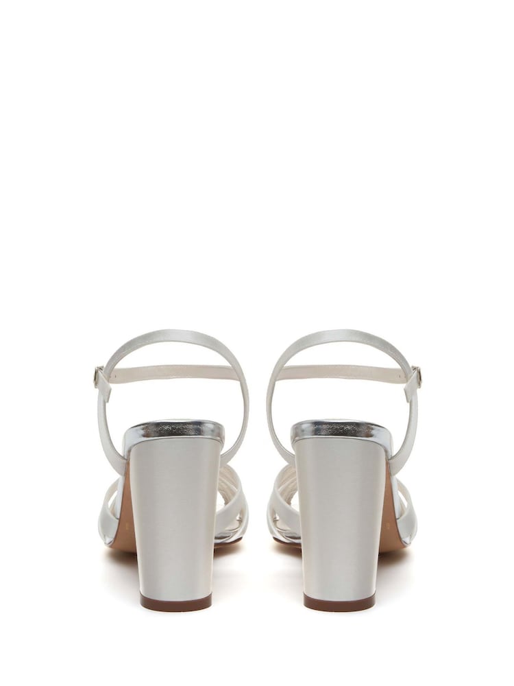 Rainbow Club Ivory Wedding Blake Block Heel Bridal Sandals - Image 2 of 4