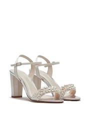 Rainbow Club Ivory Wedding Clara Satin Strappy Bridal Sandals - Image 1 of 4