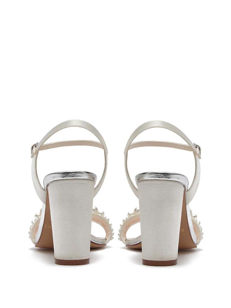 Rainbow Club Ivory Wedding Clara Satin Strappy Bridal Sandals - Image 2 of 4