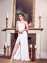 Rainbow Club Ivory Wedding Keily Satin Block Heel Bridal Shoes - Image 4 of 4