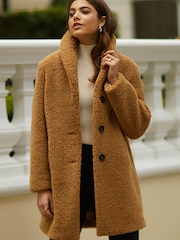 Friends Like These Camel Teddy Coat - Image 1 of 4