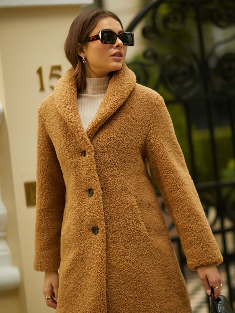 Friends Like These Camel Teddy Coat - Image 2 of 4