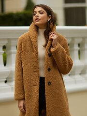 Friends Like These Camel Teddy Coat - Image 4 of 4