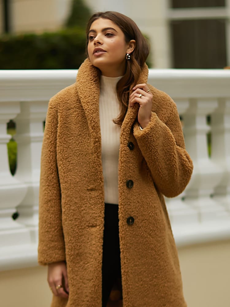Friends Like These Camel Teddy Coat - Image 4 of 4