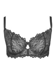 Yours Curve Black Pretty Lace Underwired Balcony Bra - Image 3 of 3