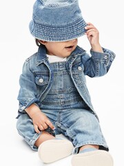 Gap Blue Denim Baby Dungarees - Image 3 of 5