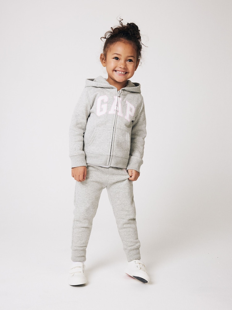 Gap Light Grey Logo Zip Up Hoodie (Newborn-5yrs) - Image 2 of 7