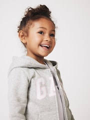Gap Light Grey Logo Zip Up Hoodie (Newborn-5yrs) - Image 5 of 7