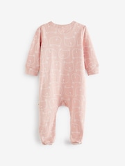 Gap Pink Brannan Bear Long Sleeve Baby Sleepsuit (Newborn - 24mths) - Image 2 of 3
