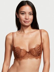 Victoria's Secret Caramel Kiss Brown Lace Unlined Balcony Bra - Image 1 of 4