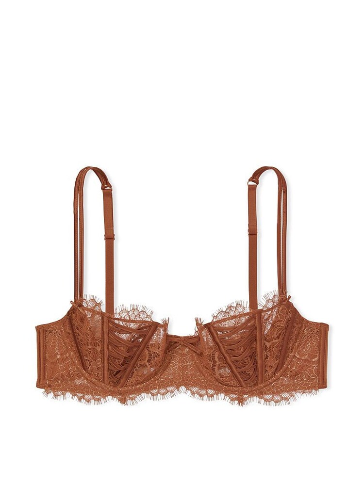 Victoria's Secret Caramel Kiss Brown Lace Unlined Balcony Bra - Image 4 of 4
