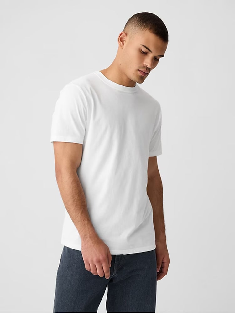 Blanco - Maga corta - Camiseta de cuello redondo de 100 % algodón de Gap Everyday - Imagen 1 de 4 Blanco - Maga corta - Camiseta de cuello redondo de 100 % algodón de Gap Everyday - Imagen 1 de 4