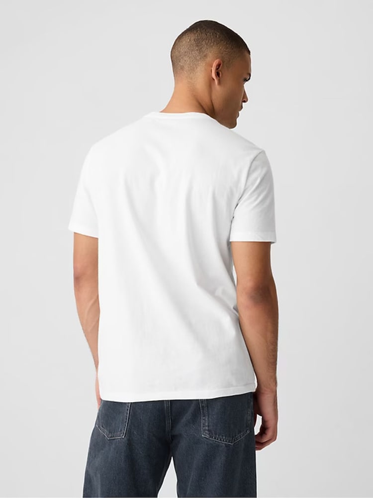 Blanco - Maga corta - Camiseta de cuello redondo de 100 % algodón de Gap Everyday - Imagen 2 de 4 Blanco - Maga corta - Camiseta de cuello redondo de 100 % algodón de Gap Everyday - Imagen 2 de 4
